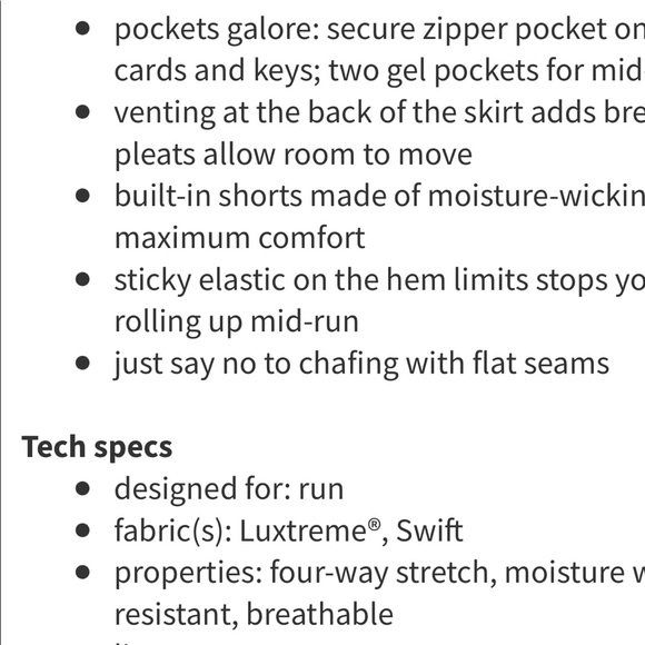 - Lululemon Pace Setter skirt sz 10 black lined with shorts,skort tennis preppy - Picture 6 of 11